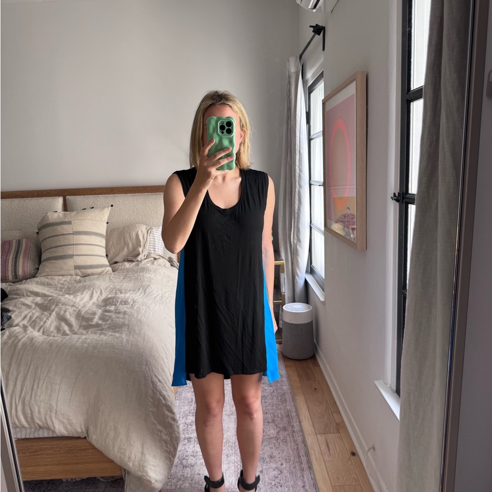 Mason Black/Blue Sleeveless Mini Dress